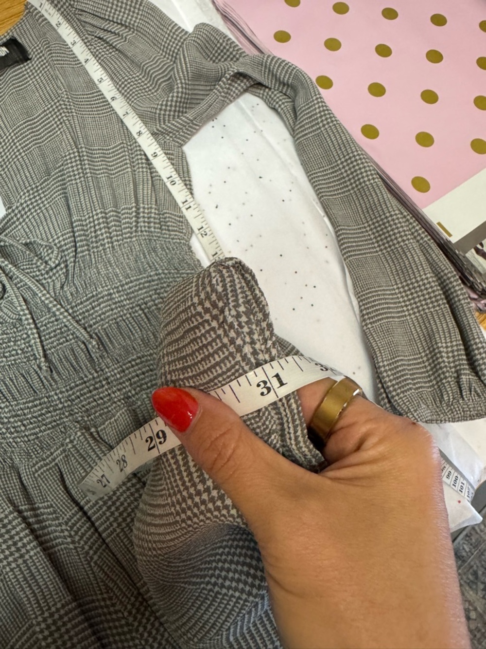 Reformation Mini Dress (Aberdeen Wilder) in gray plaid size 4 - Picture 11 of 11